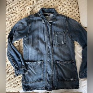 Kut from the Kloth Distressed Blue Denim Jacket
